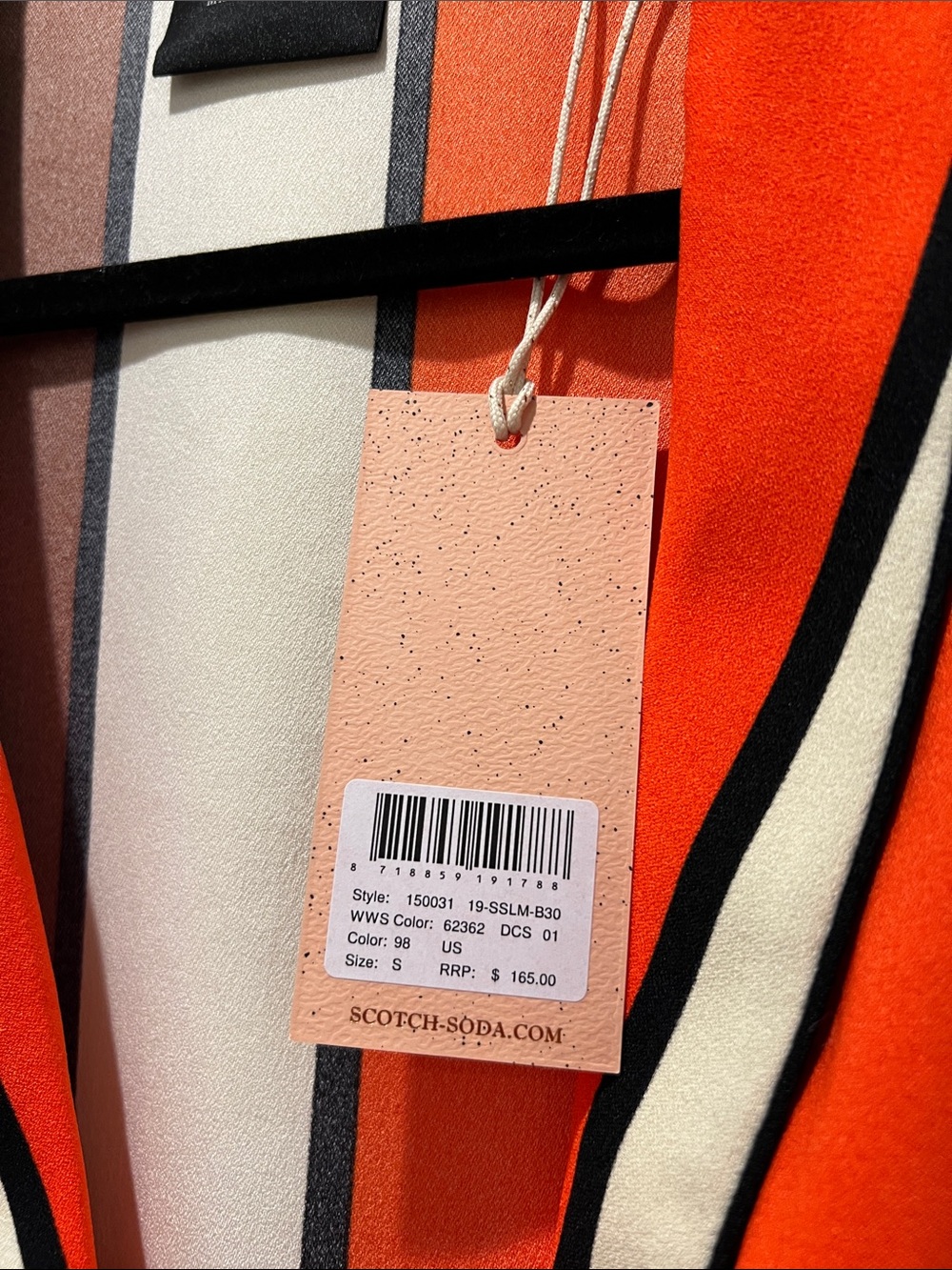 Scotch & Soda Orange Striped Pajama Blazer Jacket - Picture 4 of 6